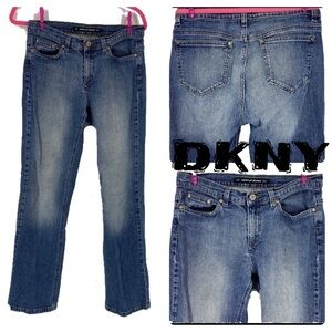 DKNY East village bootcut jean.  Medium wash. Denim.